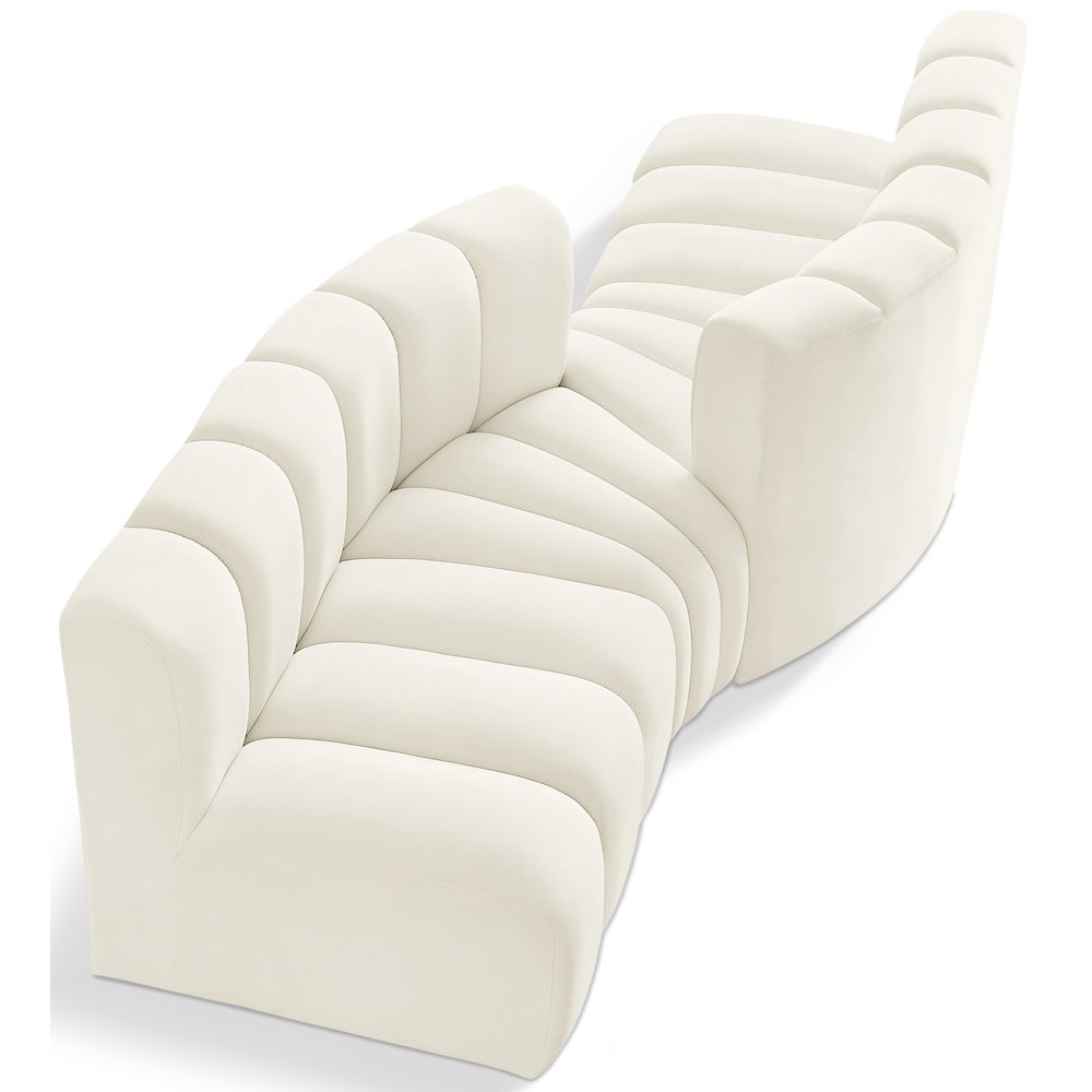 Arc Cream Velvet Modular Sofa. Picture 1