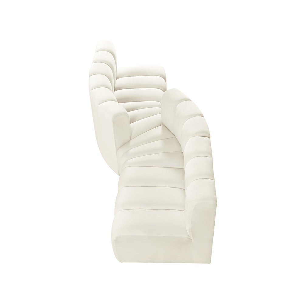 Arc Cream Velvet Modular Sofa. Picture 4