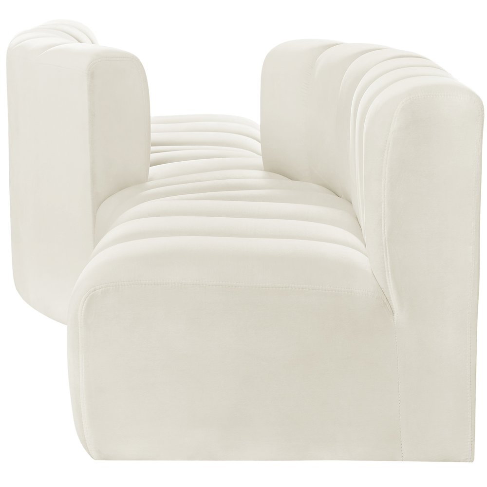 Arc Cream Velvet Modular Sofa. Picture 5