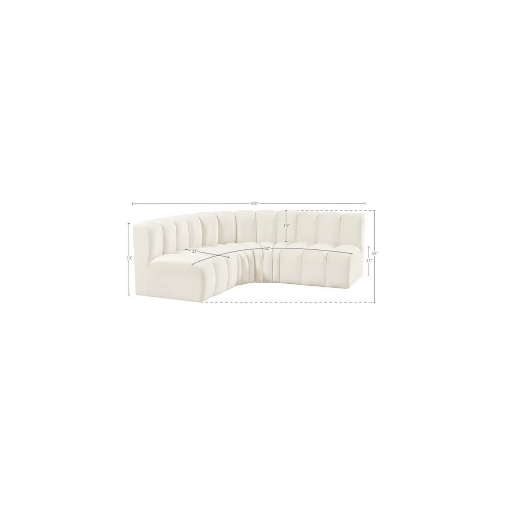 Arc Cream Velvet Modular Sofa. Picture 10