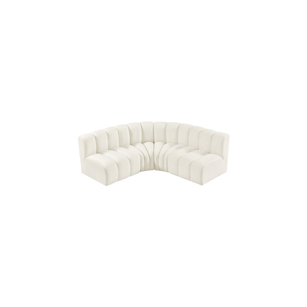 Arc Cream Velvet Modular Sofa. Picture 4
