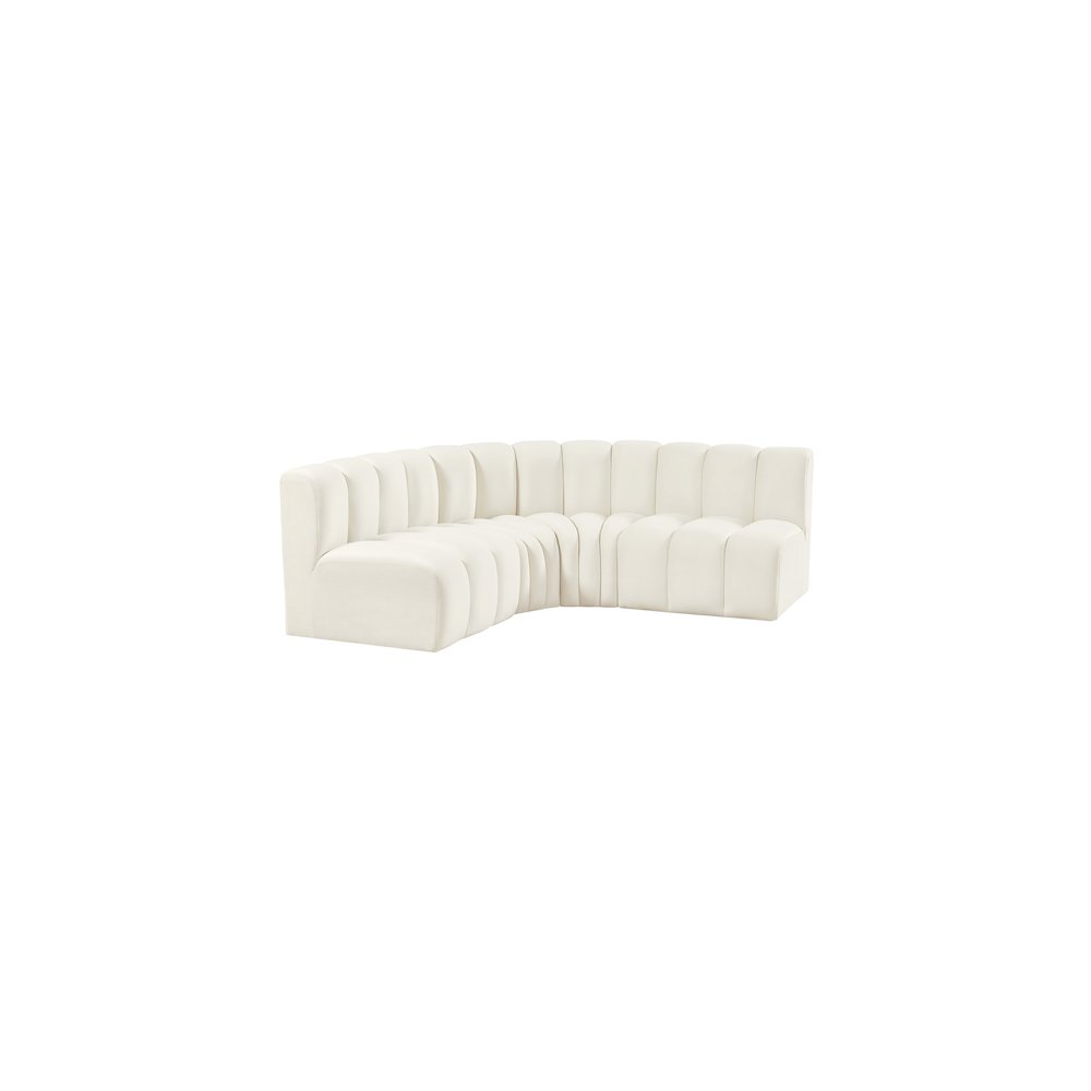 Arc Cream Velvet Modular Sofa. Picture 5