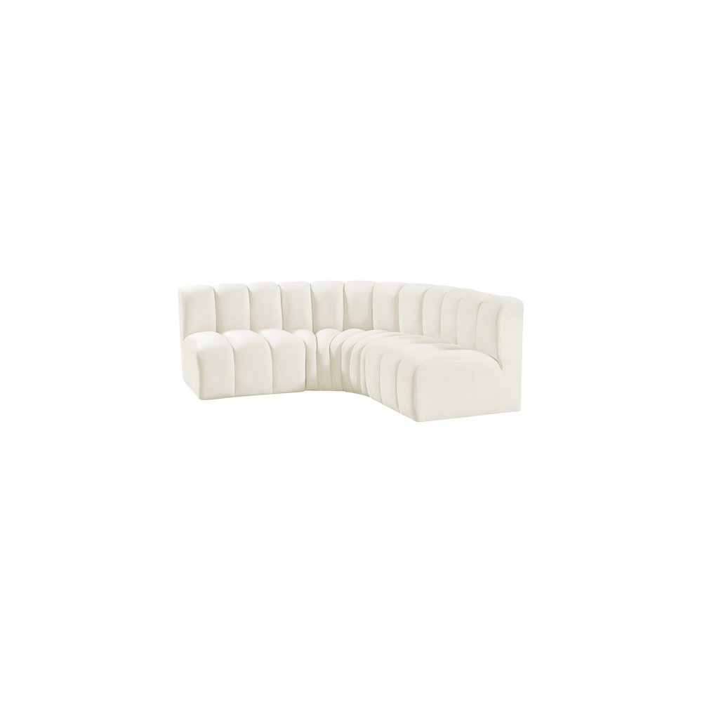 Arc Cream Velvet Modular Sofa. Picture 6