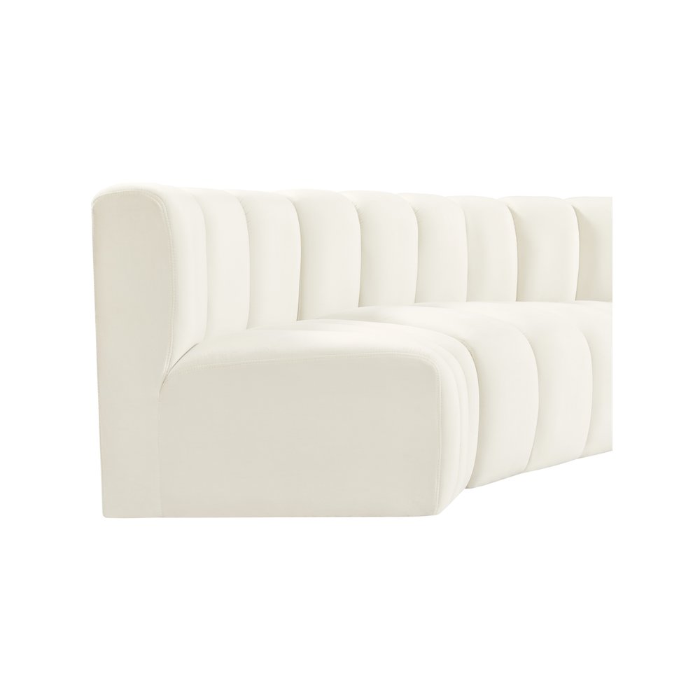 Arc Cream Velvet Modular Sofa. Picture 9