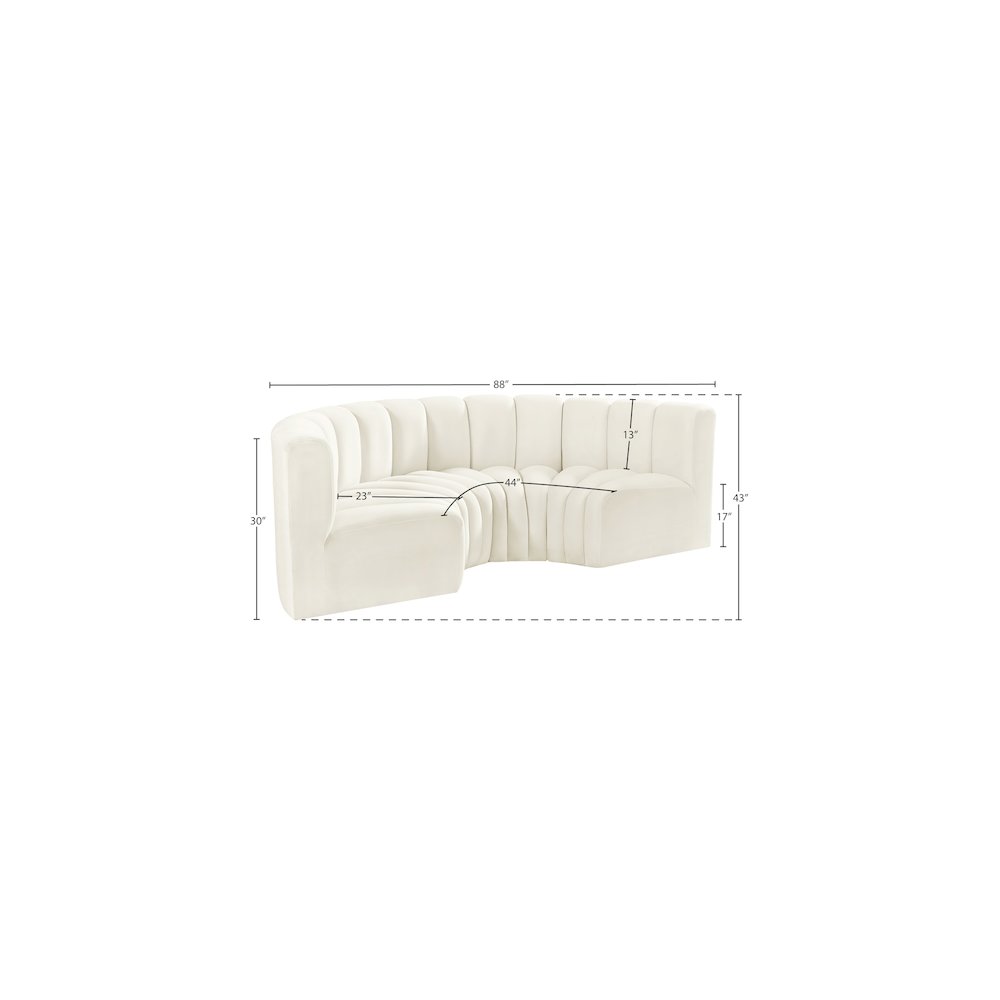 Arc Cream Velvet Modular Sofa. Picture 10