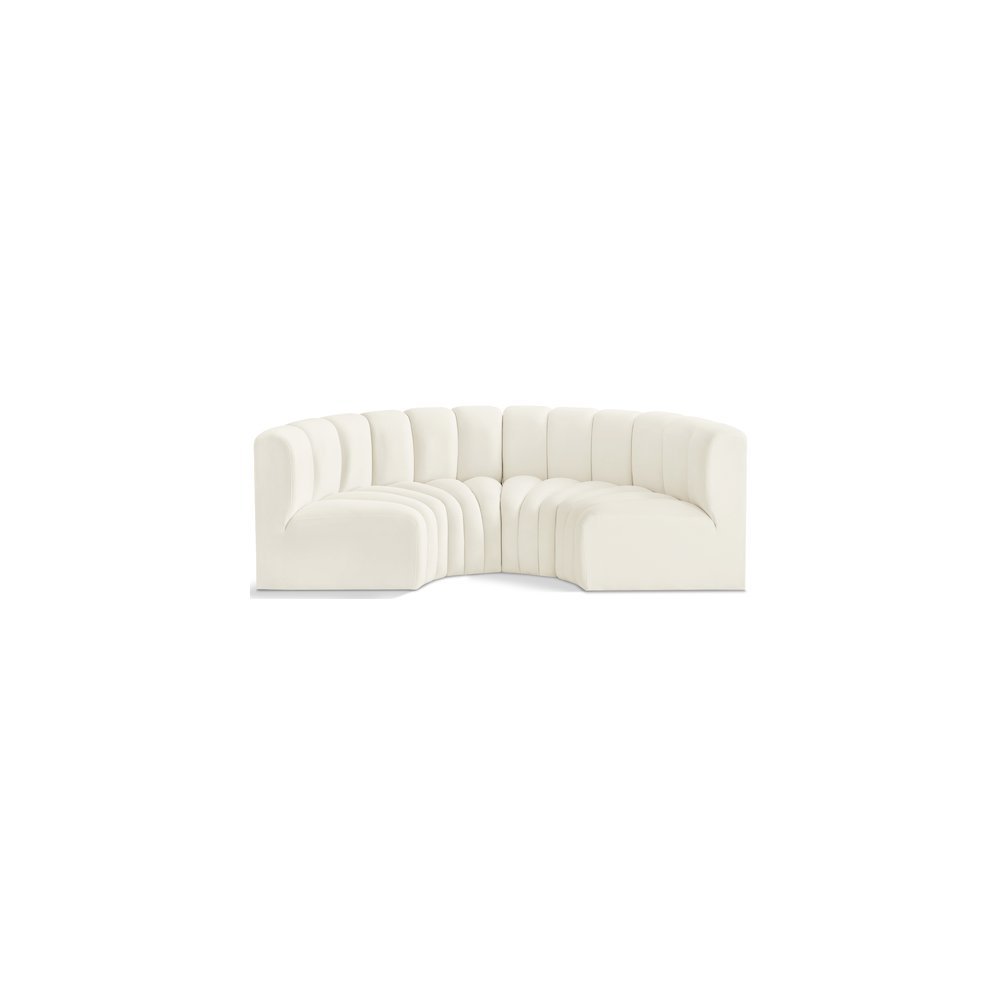 Arc Cream Velvet Modular Sofa. Picture 1