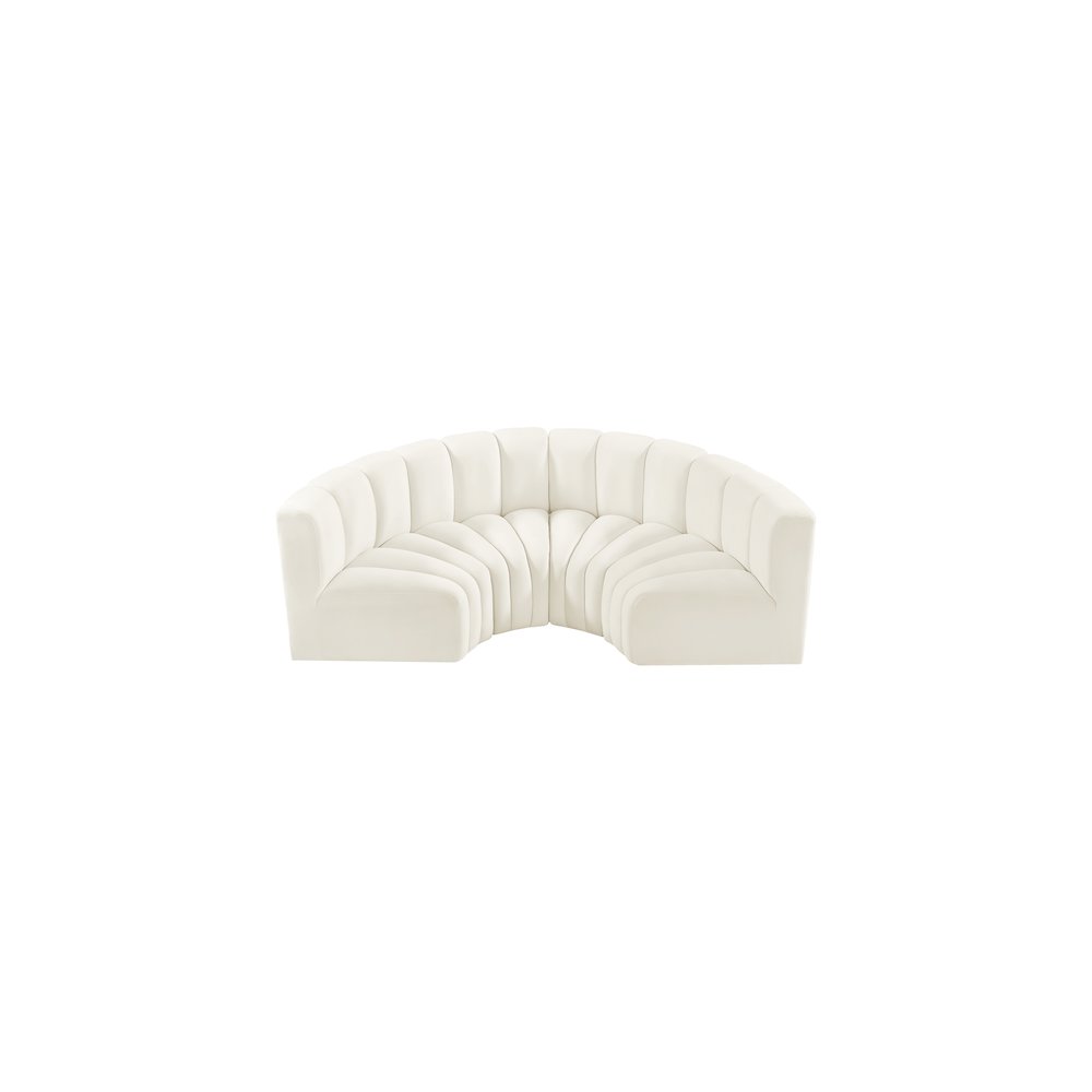 Arc Cream Velvet Modular Sofa. Picture 4