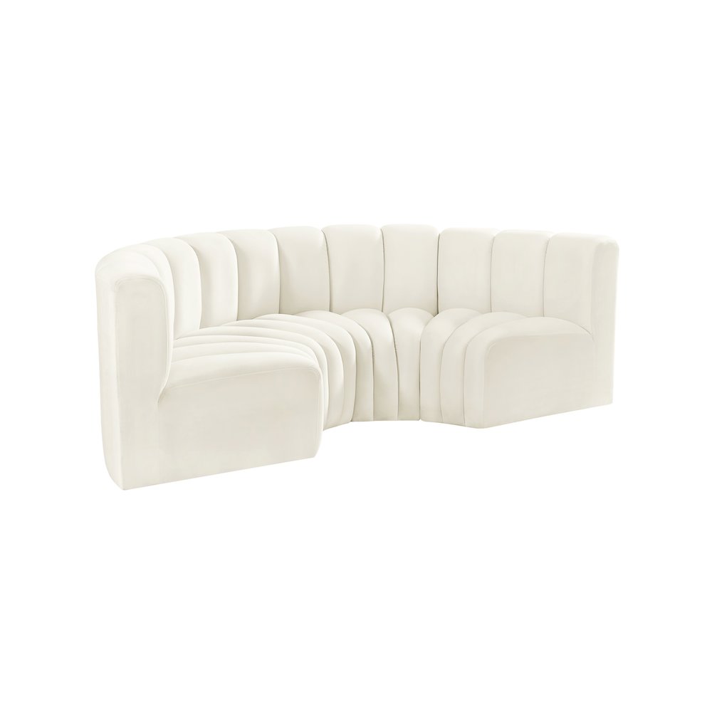 Arc Cream Velvet Modular Sofa. Picture 5