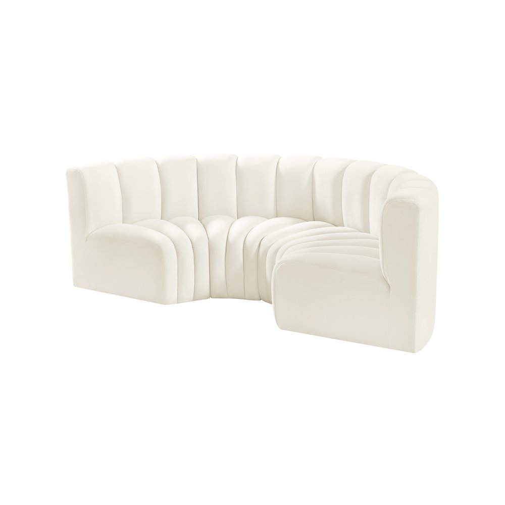 Arc Cream Velvet Modular Sofa. Picture 6