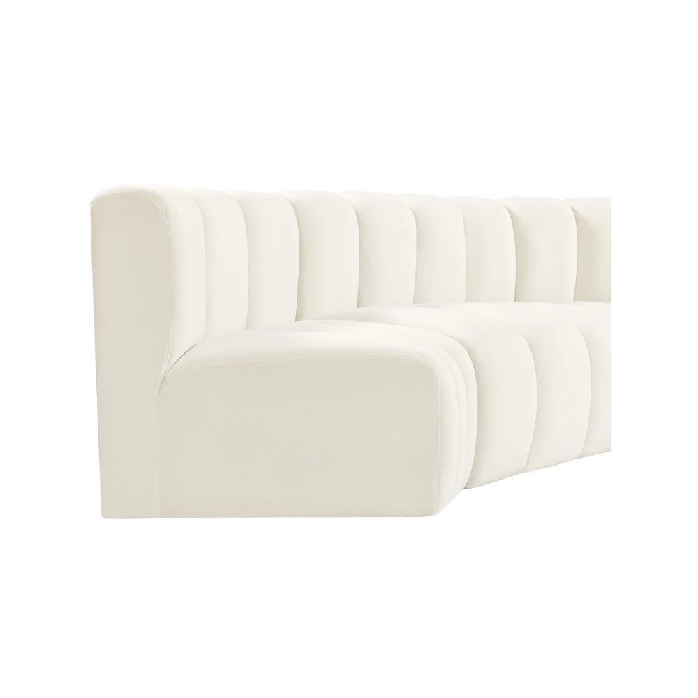 Arc Cream Velvet Modular Sofa. Picture 9