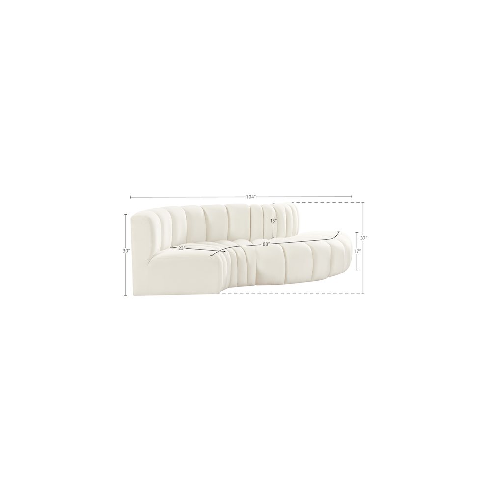 Arc Cream Velvet Modular Sofa. Picture 10