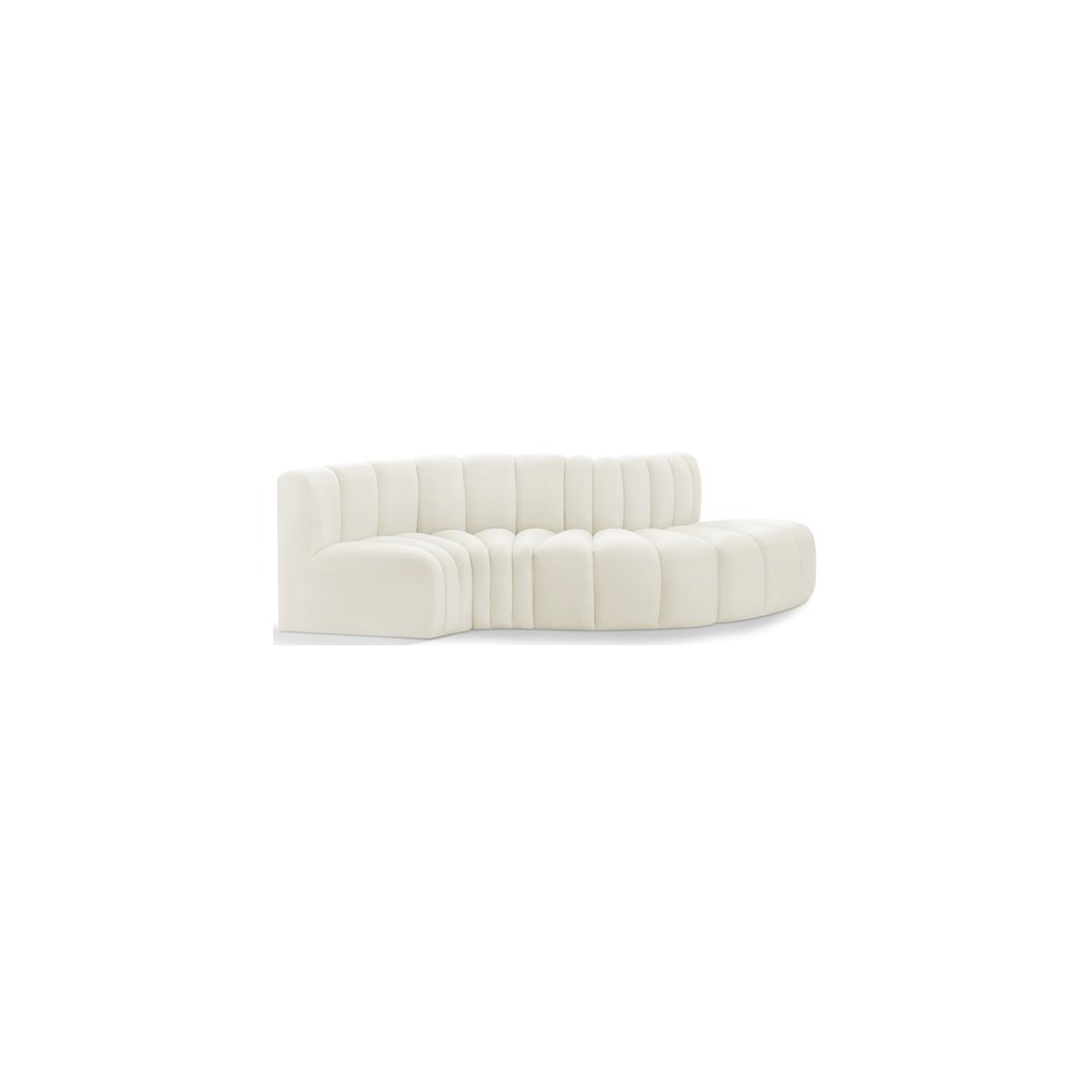 Arc Cream Velvet Modular Sofa. Picture 1