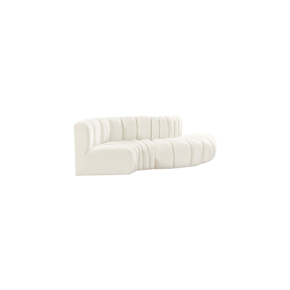 Arc Cream Velvet Modular Sofa. Picture 5