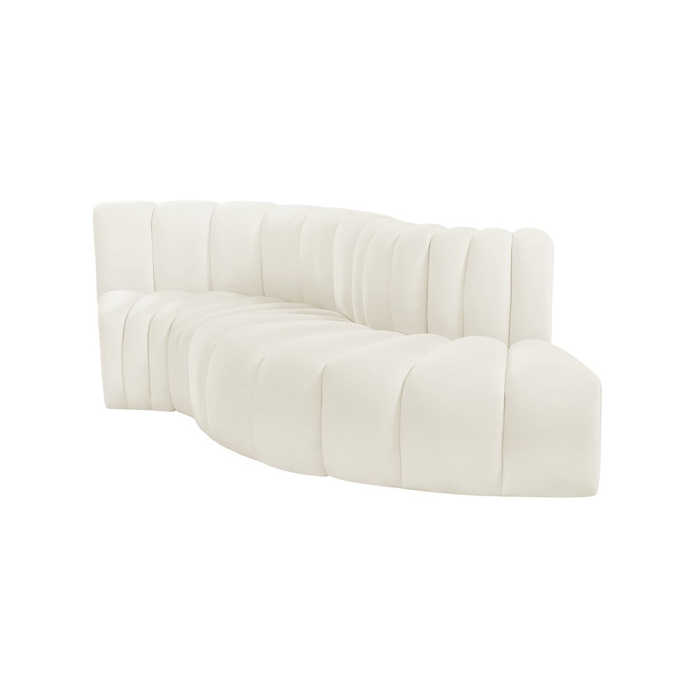 Arc Cream Velvet Modular Sofa. Picture 6