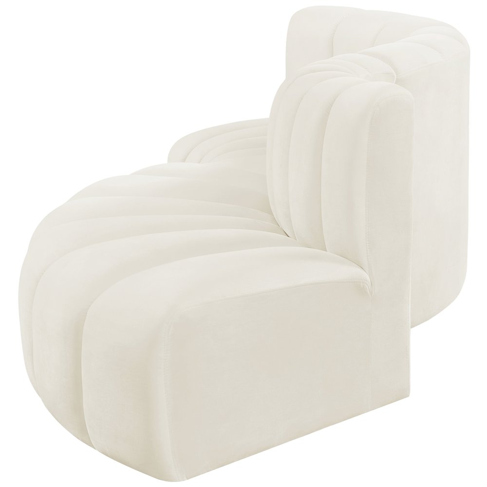 Arc Cream Velvet Modular Sofa. Picture 8