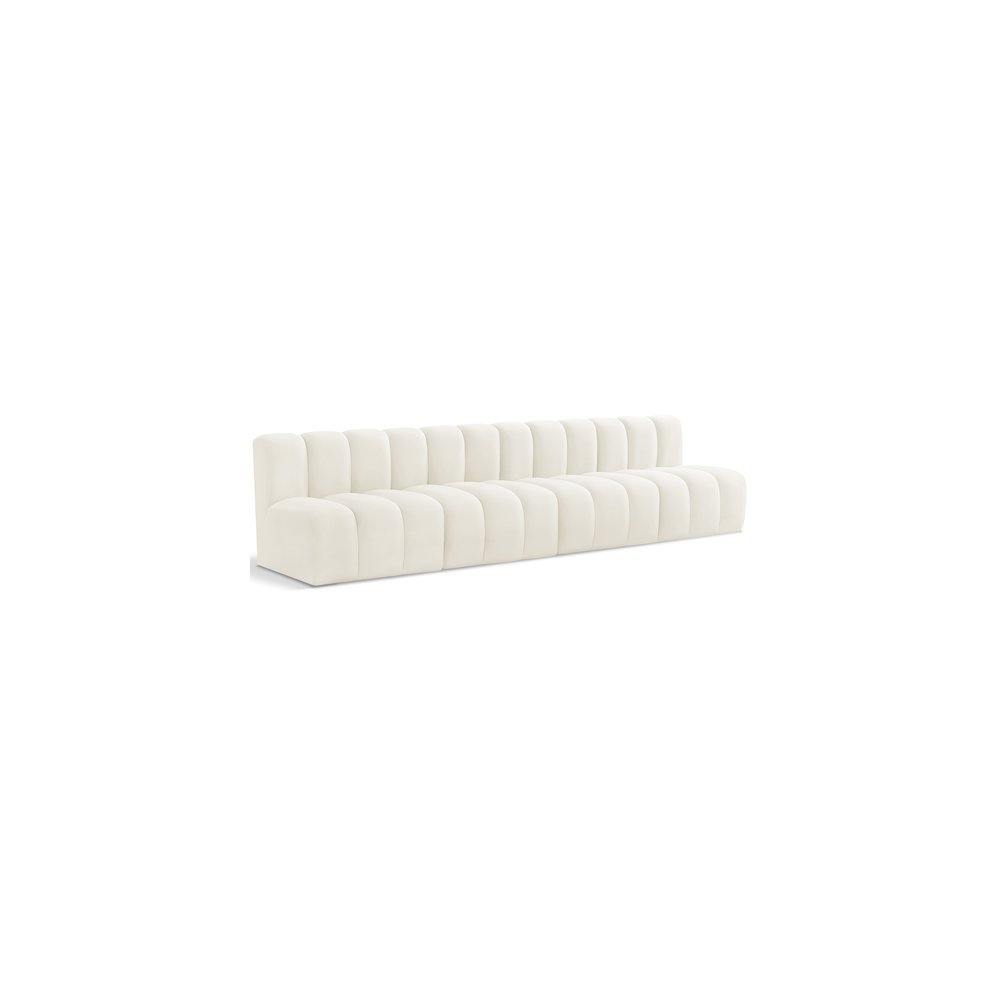 Arc Cream Velvet Modular Sofa. Picture 1