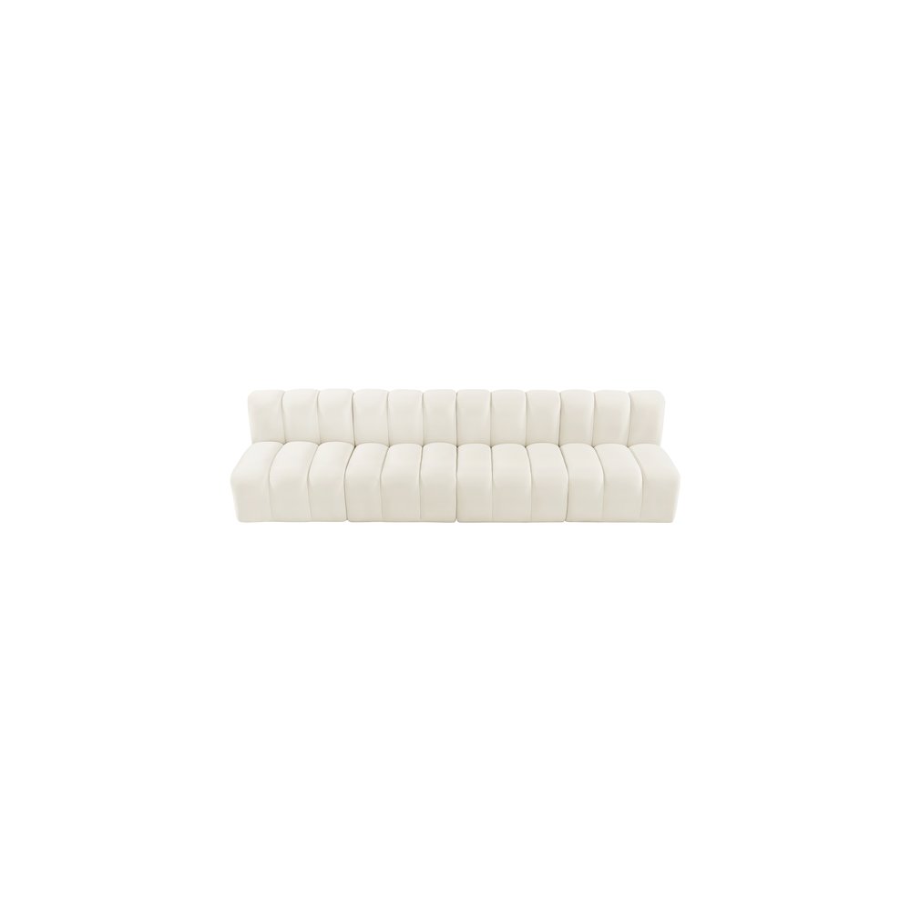 Arc Cream Velvet Modular Sofa. Picture 4