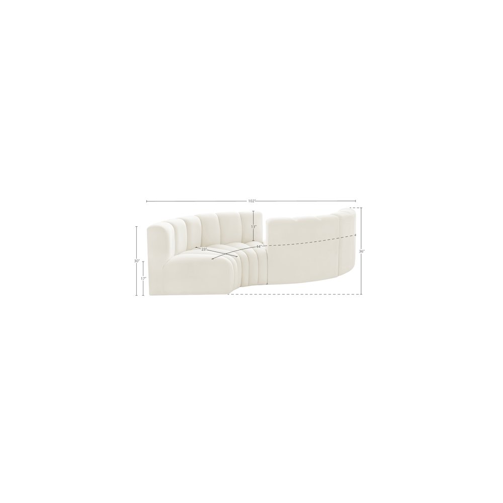 Arc Cream Velvet Modular Sofa. Picture 7