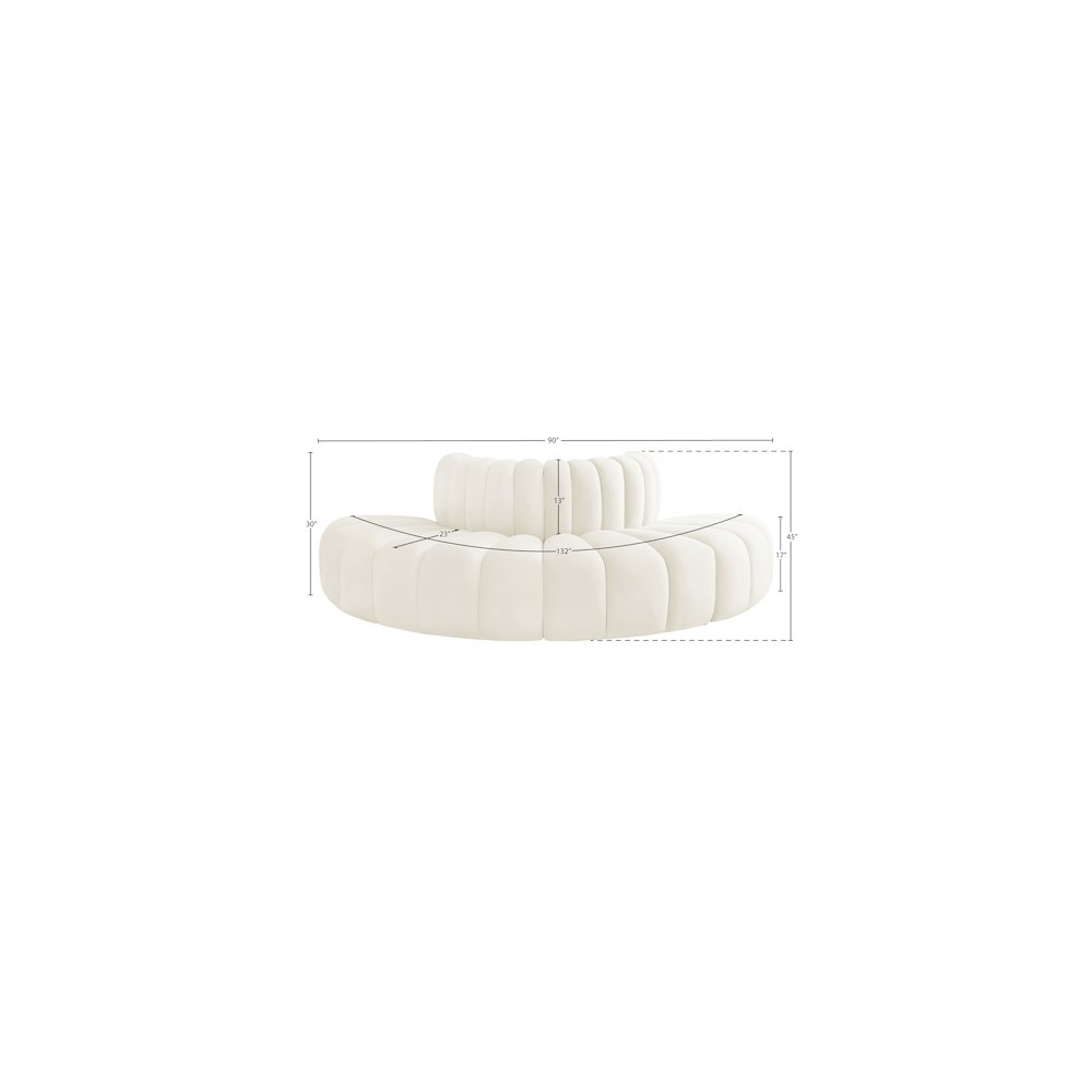 Arc Cream Velvet Modular Sofa. Picture 8