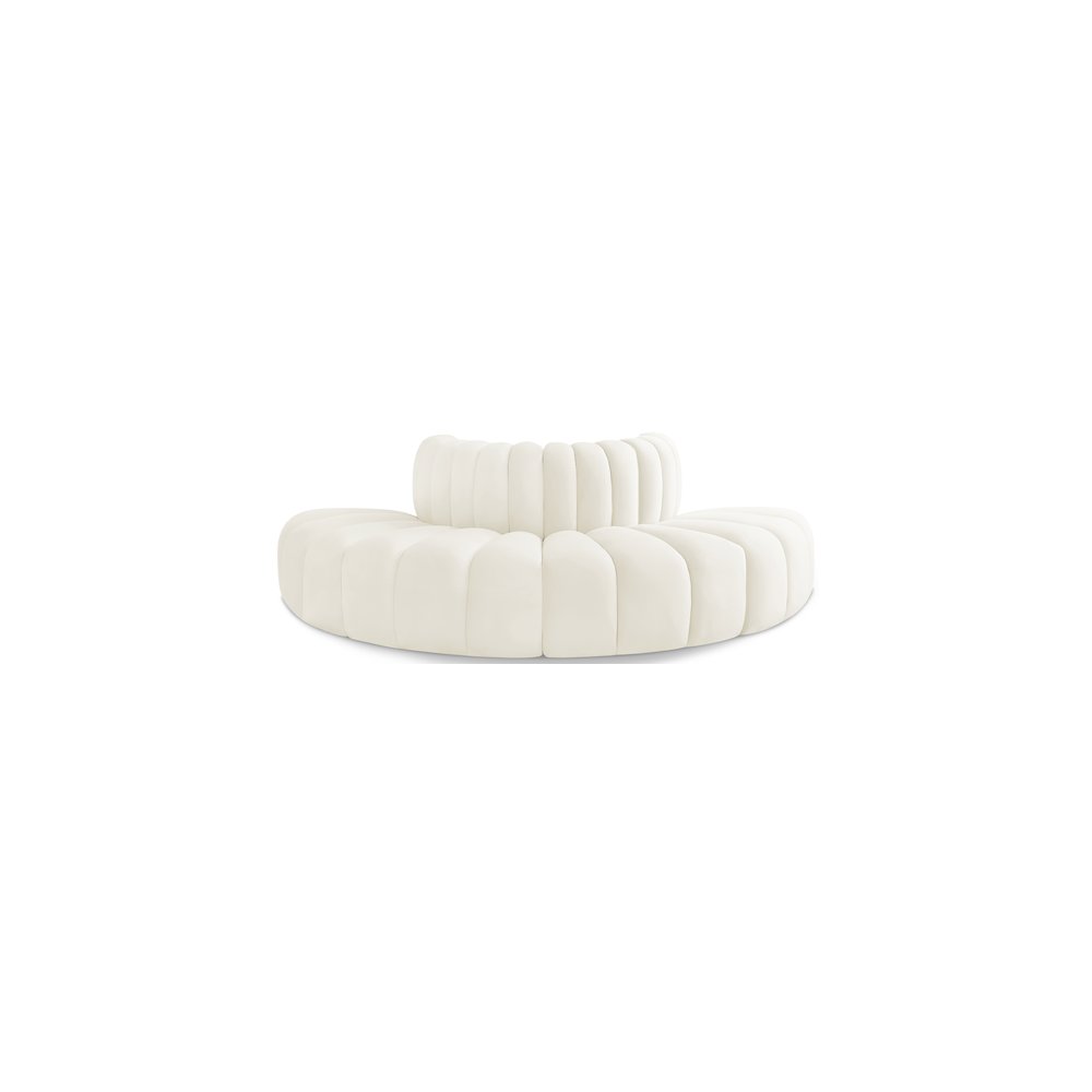 Arc Cream Velvet Modular Sofa. Picture 1