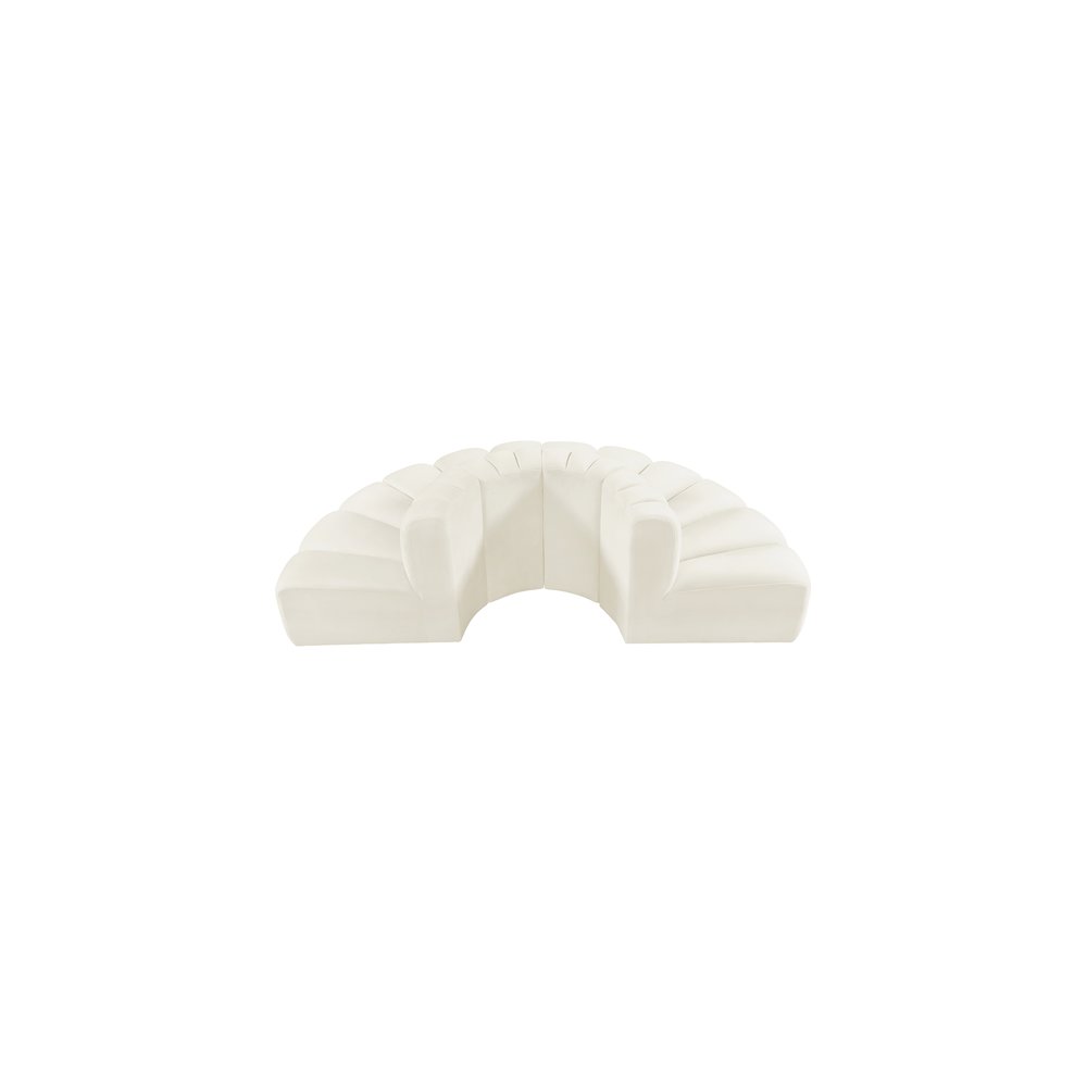 Arc Cream Velvet Modular Sofa. Picture 3