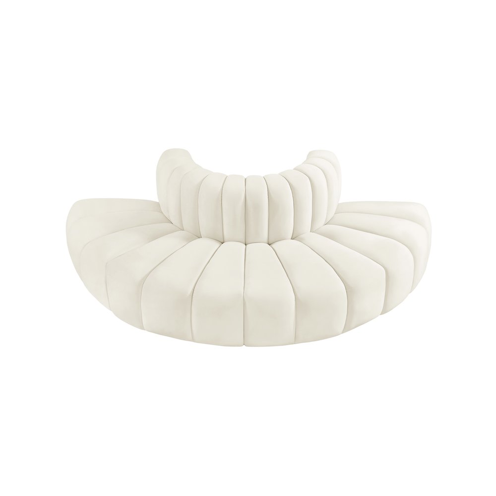 Arc Cream Velvet Modular Sofa. Picture 4