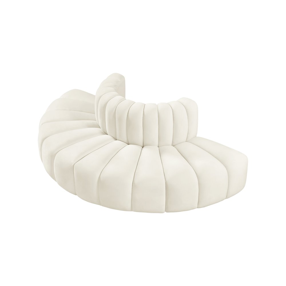 Arc Cream Velvet Modular Sofa. Picture 5