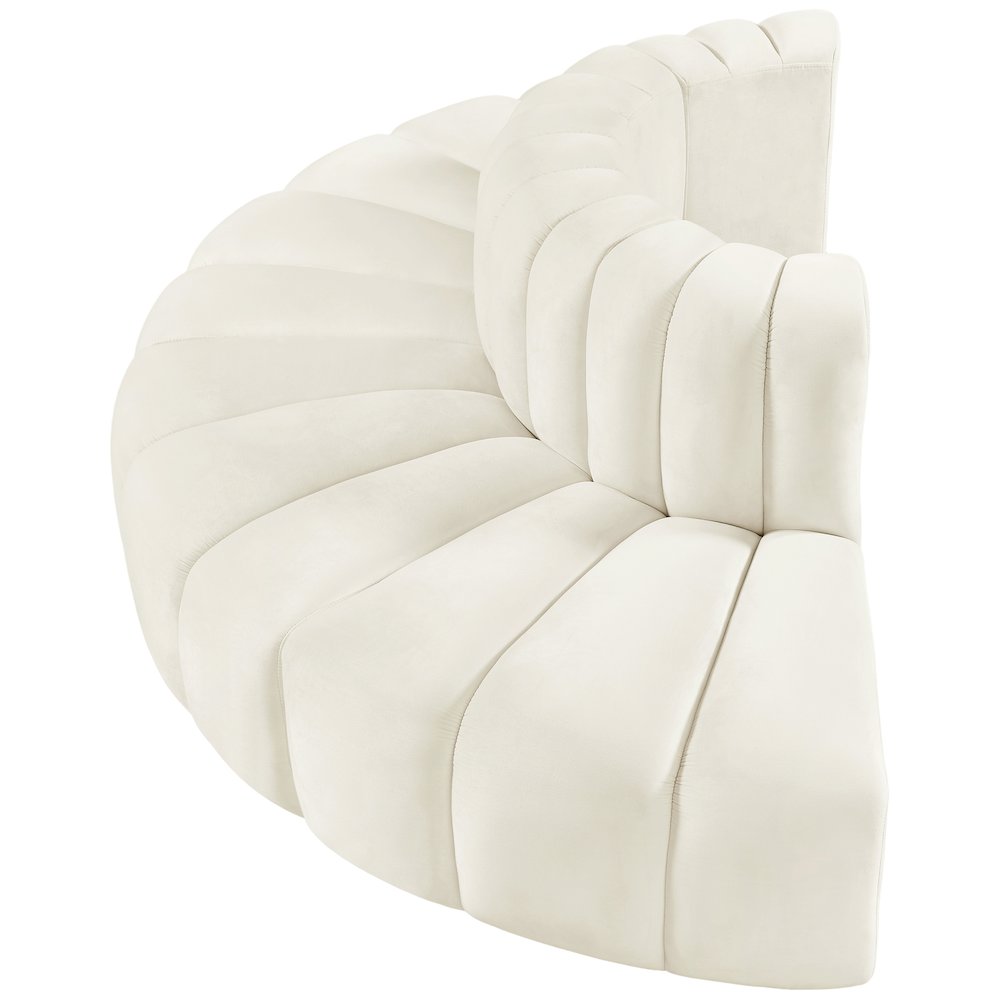 Arc Cream Velvet Modular Sofa. Picture 6