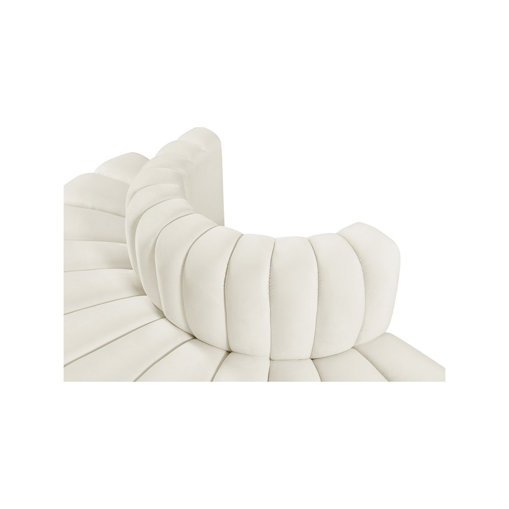 Arc Cream Velvet Modular Sofa. Picture 7