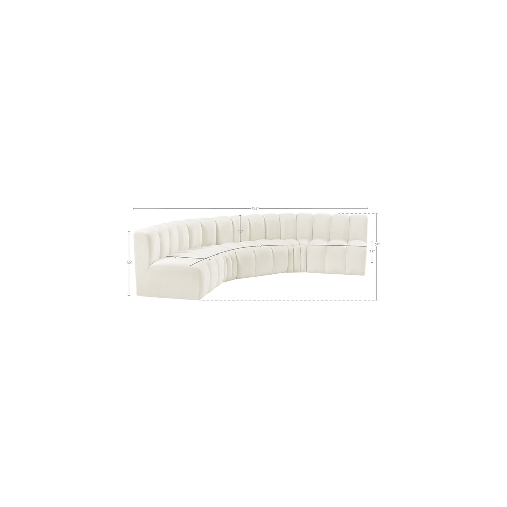 Arc Cream Velvet Modular Sofa. Picture 14