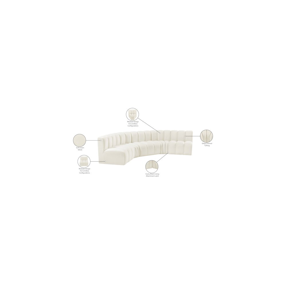 Arc Cream Velvet Modular Sofa. Picture 15