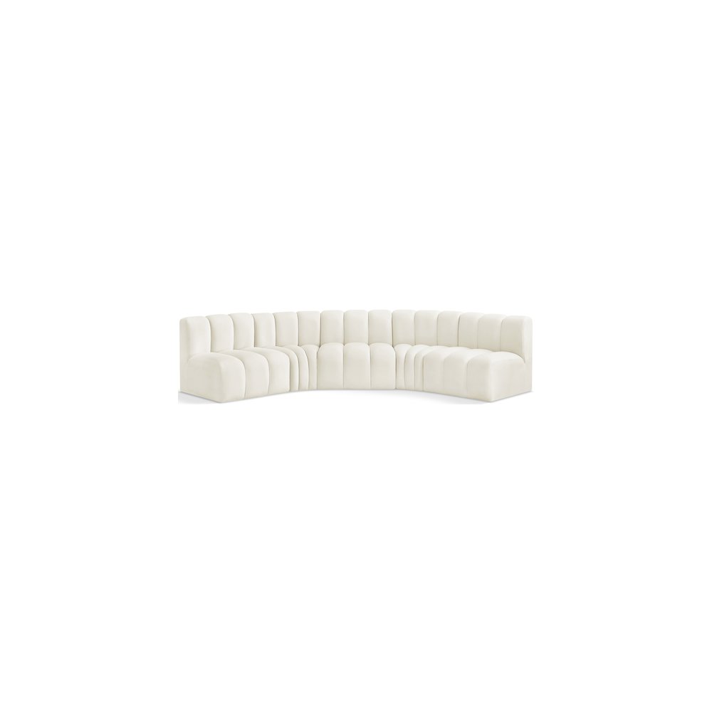 Arc Cream Velvet Modular Sofa. Picture 1