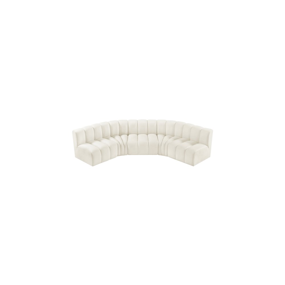 Arc Cream Velvet Modular Sofa. Picture 4