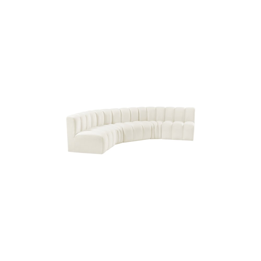Arc Cream Velvet Modular Sofa. Picture 5