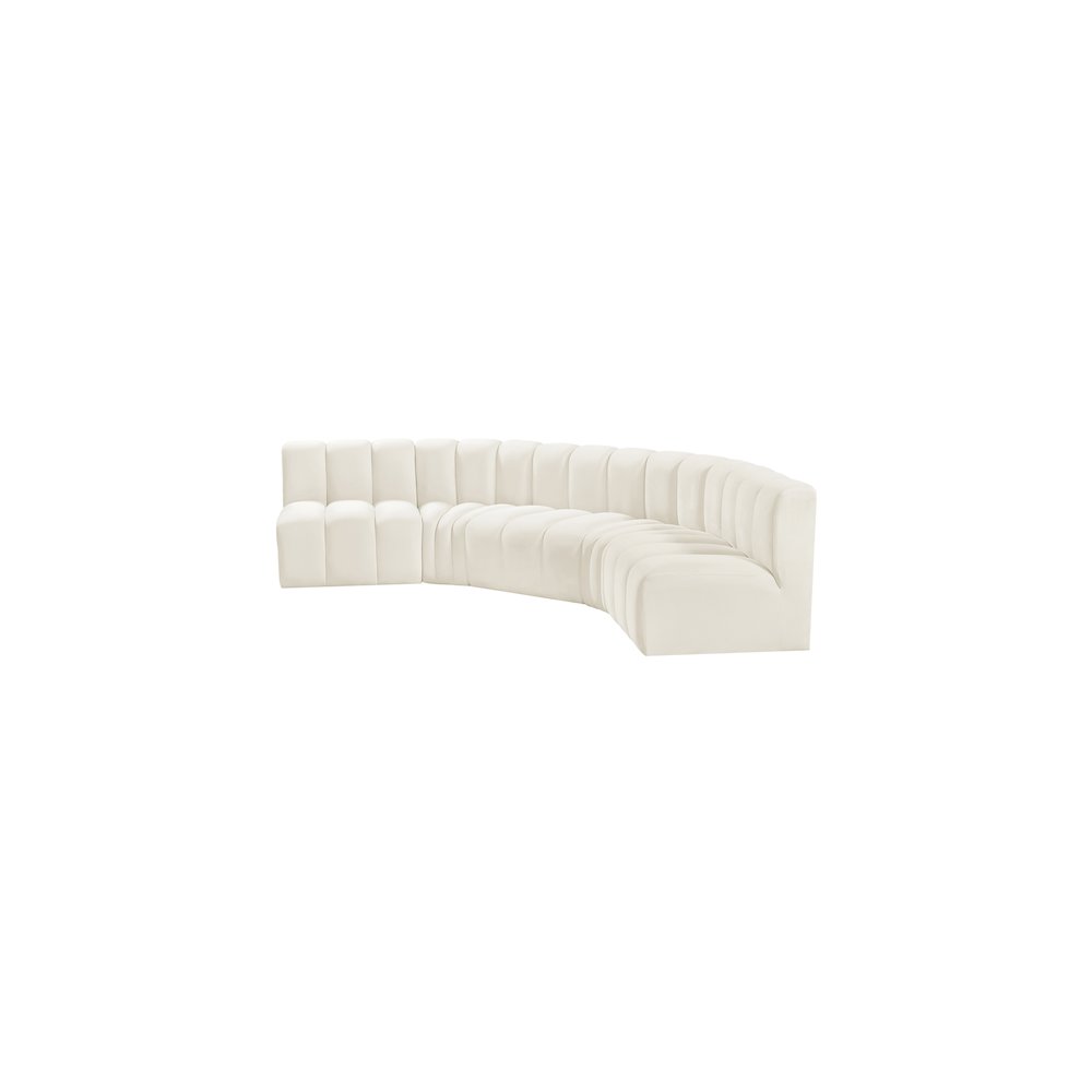 Arc Cream Velvet Modular Sofa. Picture 6
