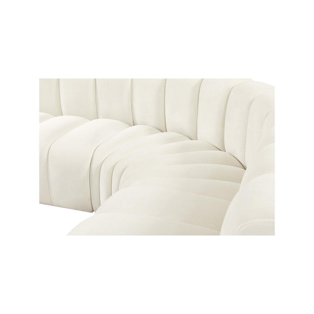 Arc Cream Velvet Modular Sofa. Picture 9