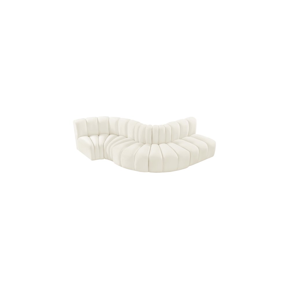 Arc Cream Velvet Modular Sofa. Picture 4