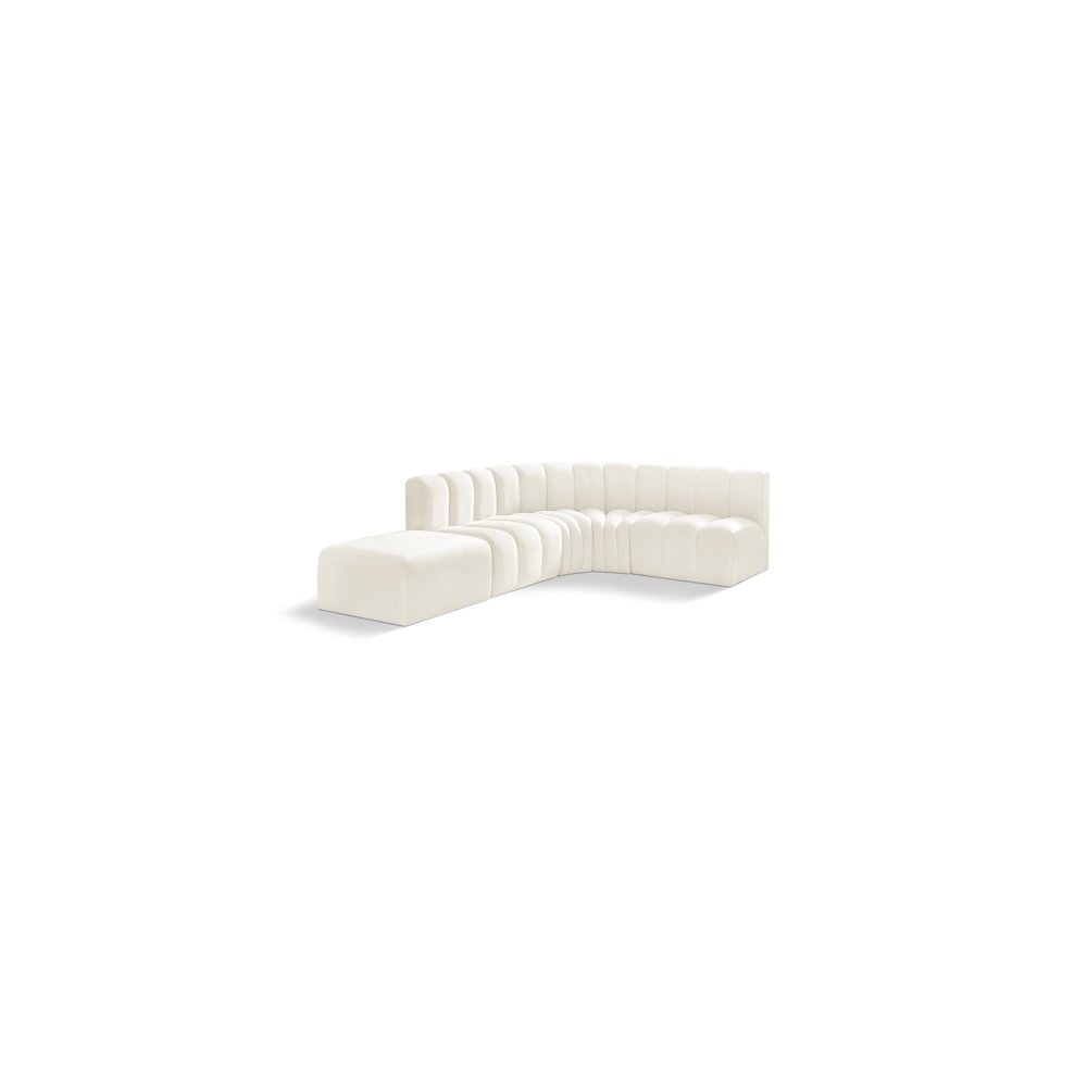 Arc Cream Velvet Modular Sofa. Picture 1