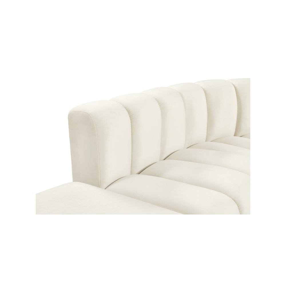 Arc Cream Velvet Modular Sofa. Picture 13