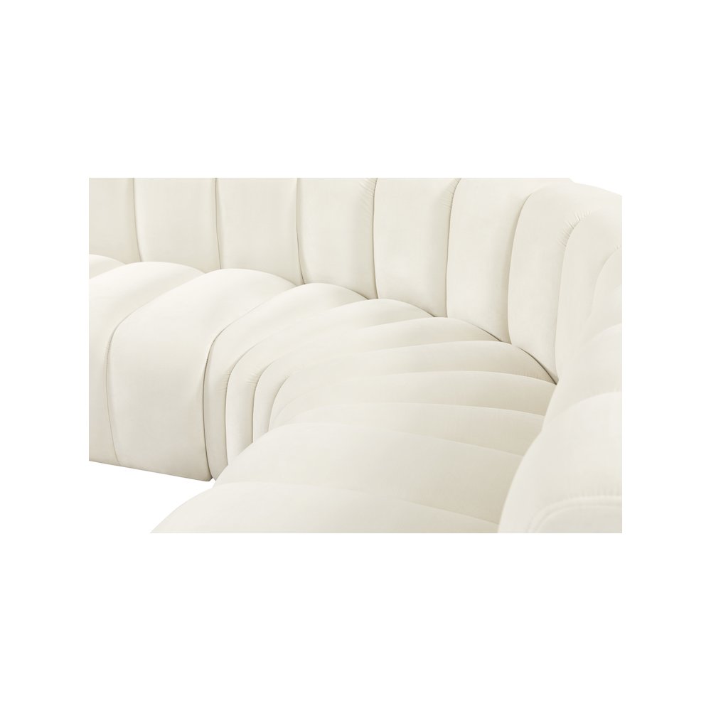 Arc Cream Velvet Modular Sofa. Picture 14