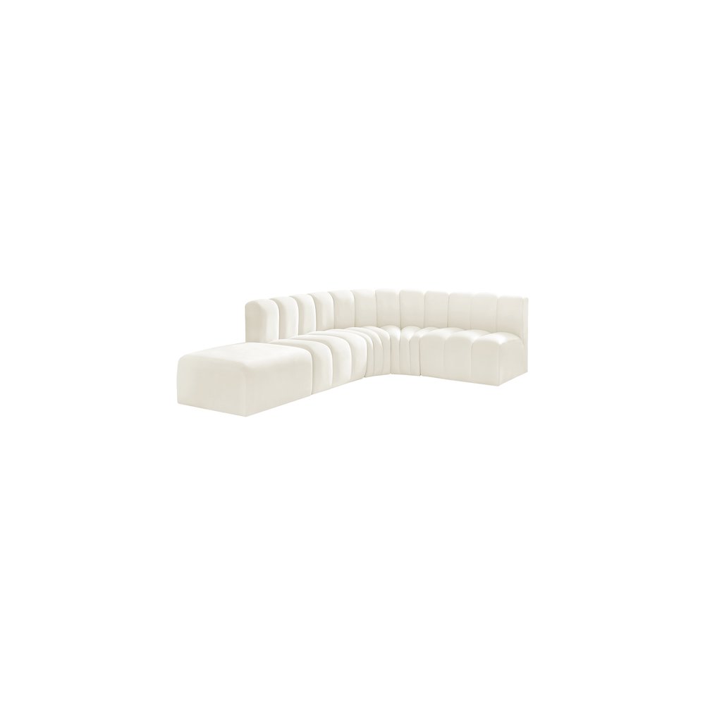 Arc Cream Velvet Modular Sofa. Picture 4