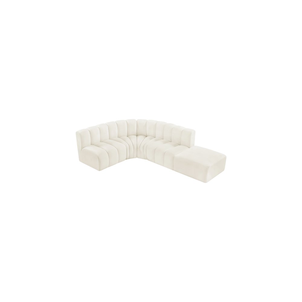 Arc Cream Velvet Modular Sofa. Picture 7