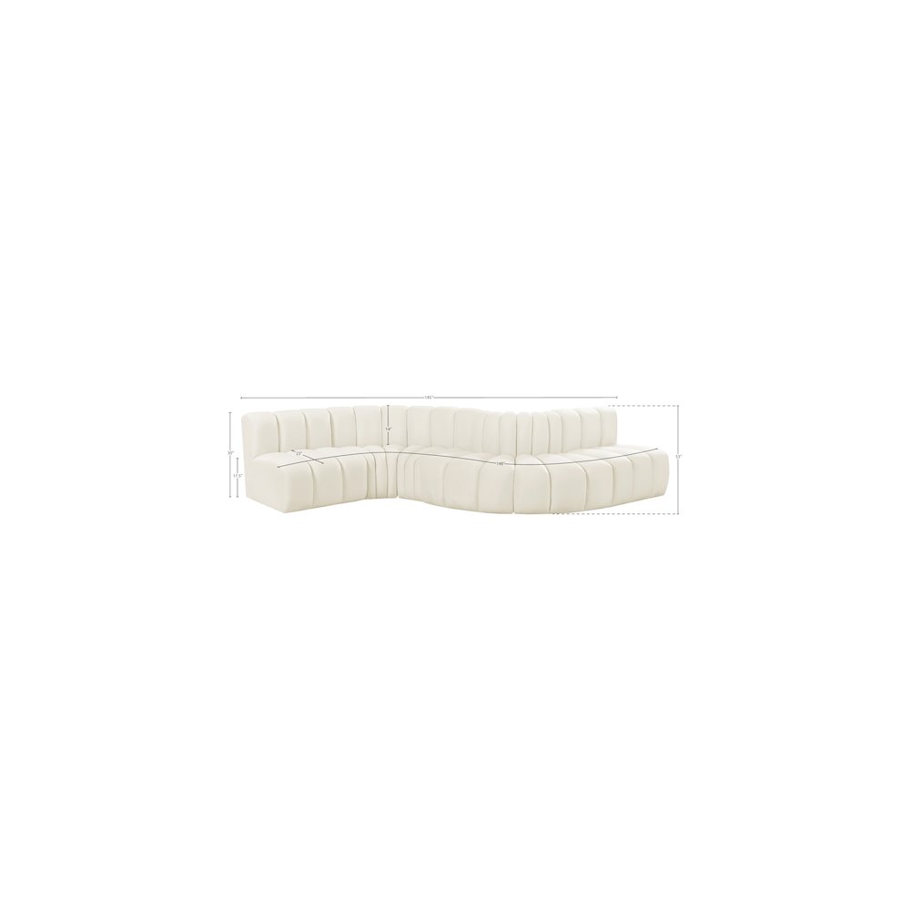 Arc Cream Velvet Modular Sofa. Picture 14