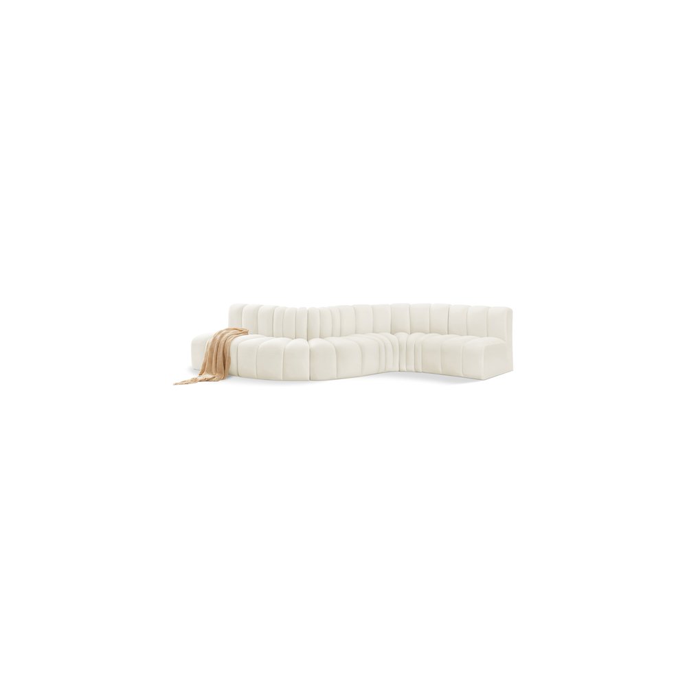 Arc Cream Velvet Modular Sofa. Picture 1