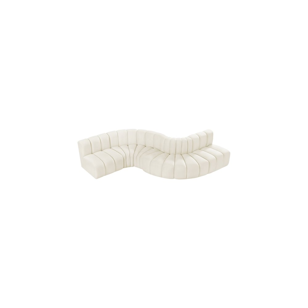 Arc Cream Velvet Modular Sofa. Picture 4