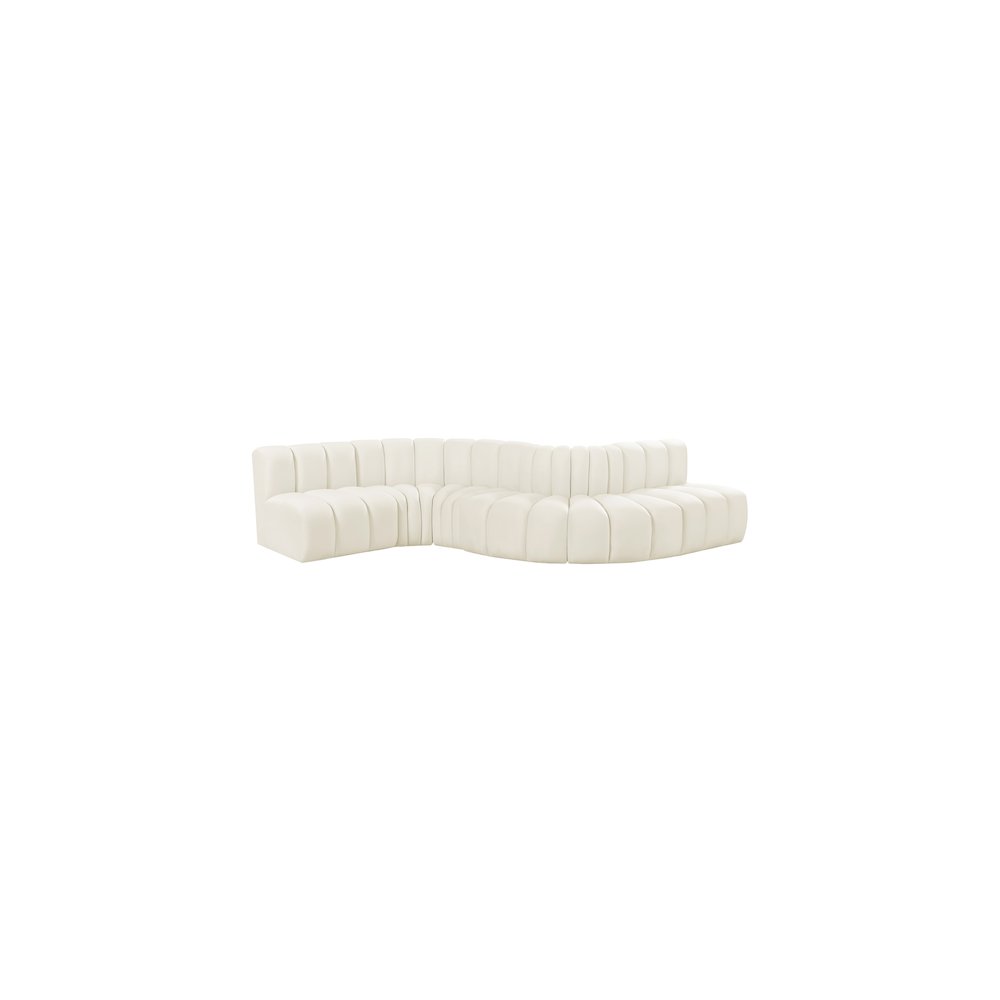 Arc Cream Velvet Modular Sofa. Picture 5
