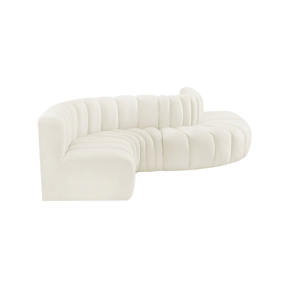 Arc Cream Velvet Modular Sofa. Picture 6
