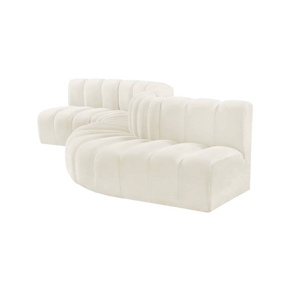 Arc Cream Velvet Modular Sofa. Picture 7