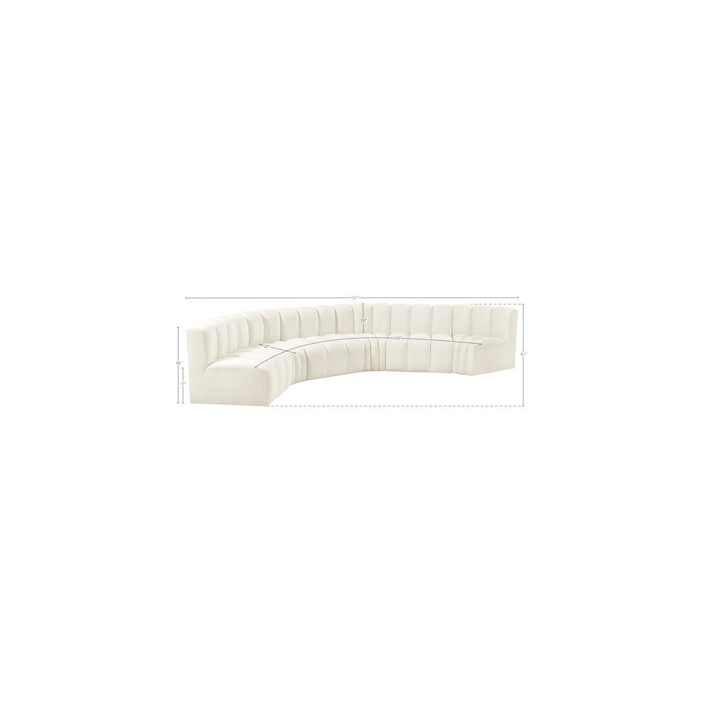 Arc Cream Velvet Modular Sofa. Picture 12