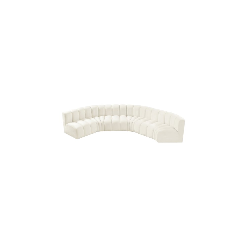 Arc Cream Velvet Modular Sofa. Picture 4